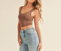 DOUBLE LAYER CROP TANK TOP: DESERT