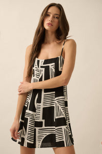 Abstract-Print Mini Dress