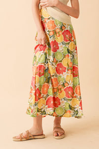Bradyn Print Skirt-- Blue + Pink
