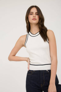 CONTRAST STRIPE SWEATER SHELL