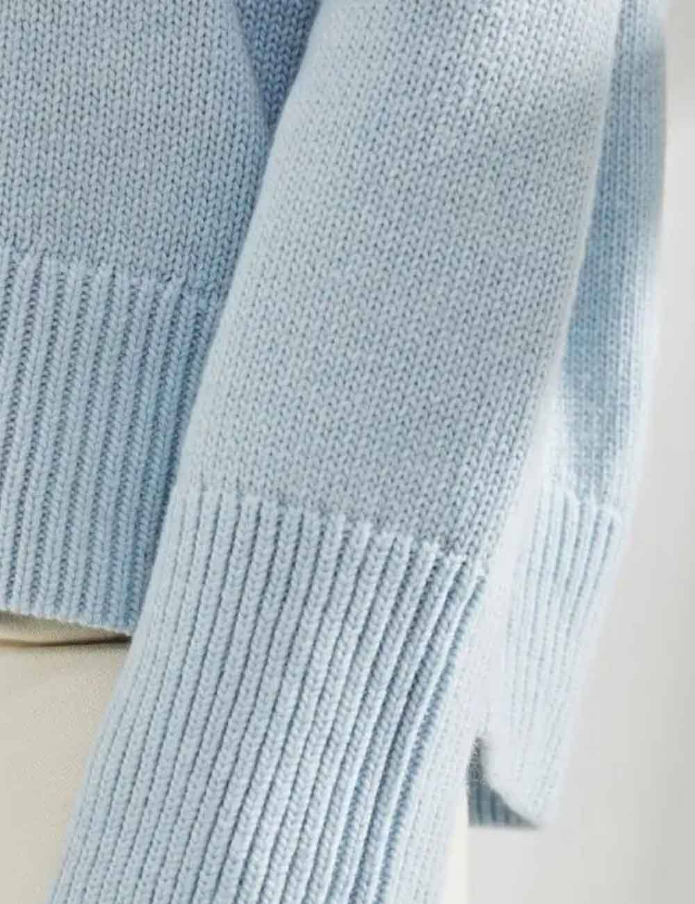 Ladies Solid Color Turthleneck Long Sleeves Knit Sweater