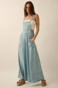 Denim Wide-Leg Overalls