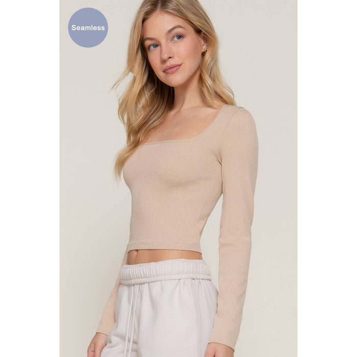 Ribbed Top: Latte