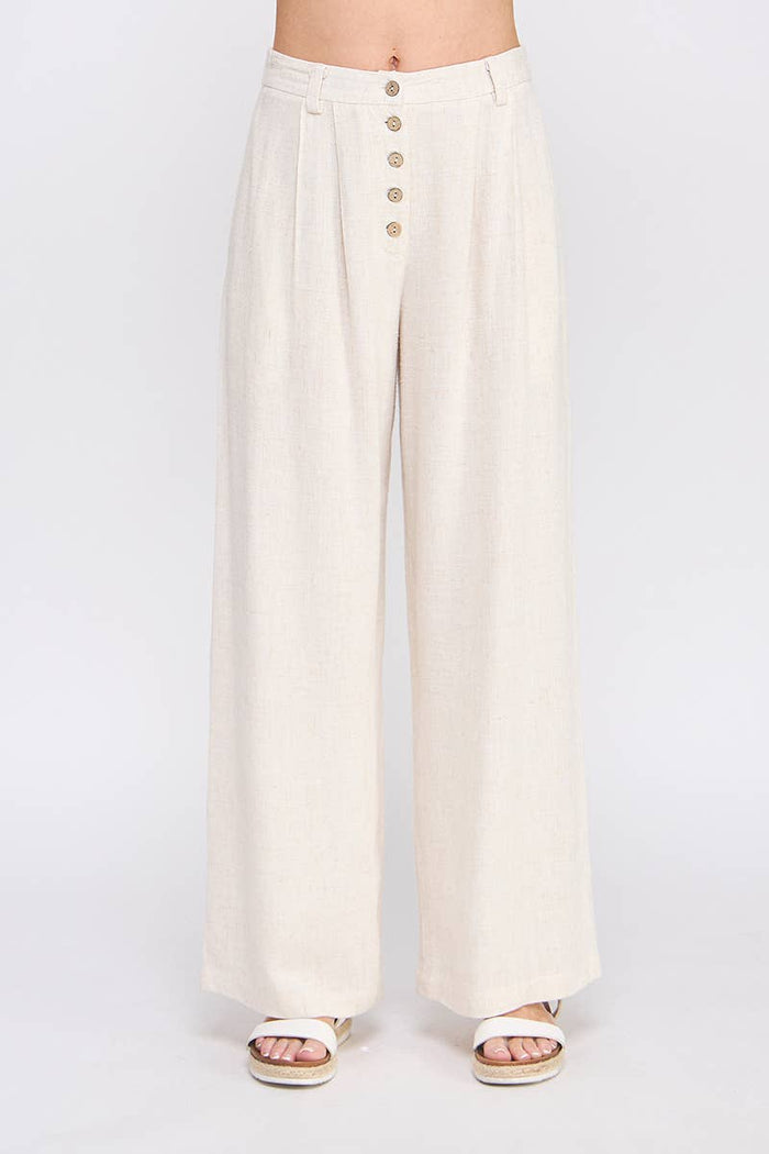 Soft Linen High-Waisted Palazzo Pants
