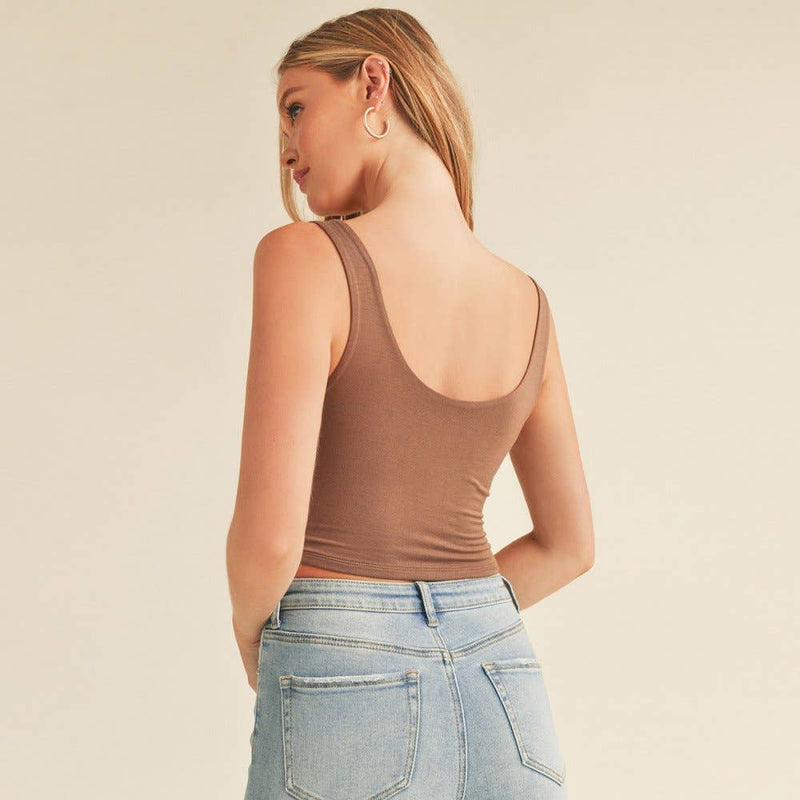 DOUBLE LAYER  TANK TOP:Heather Grey