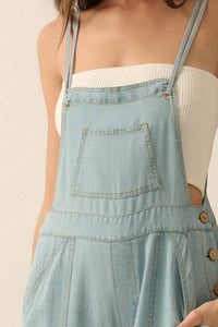 Denim Wide-Leg Overalls