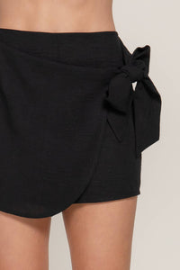 Side Ribbon Tie Skort