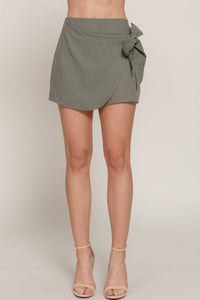 Side Ribbon Tie Skort