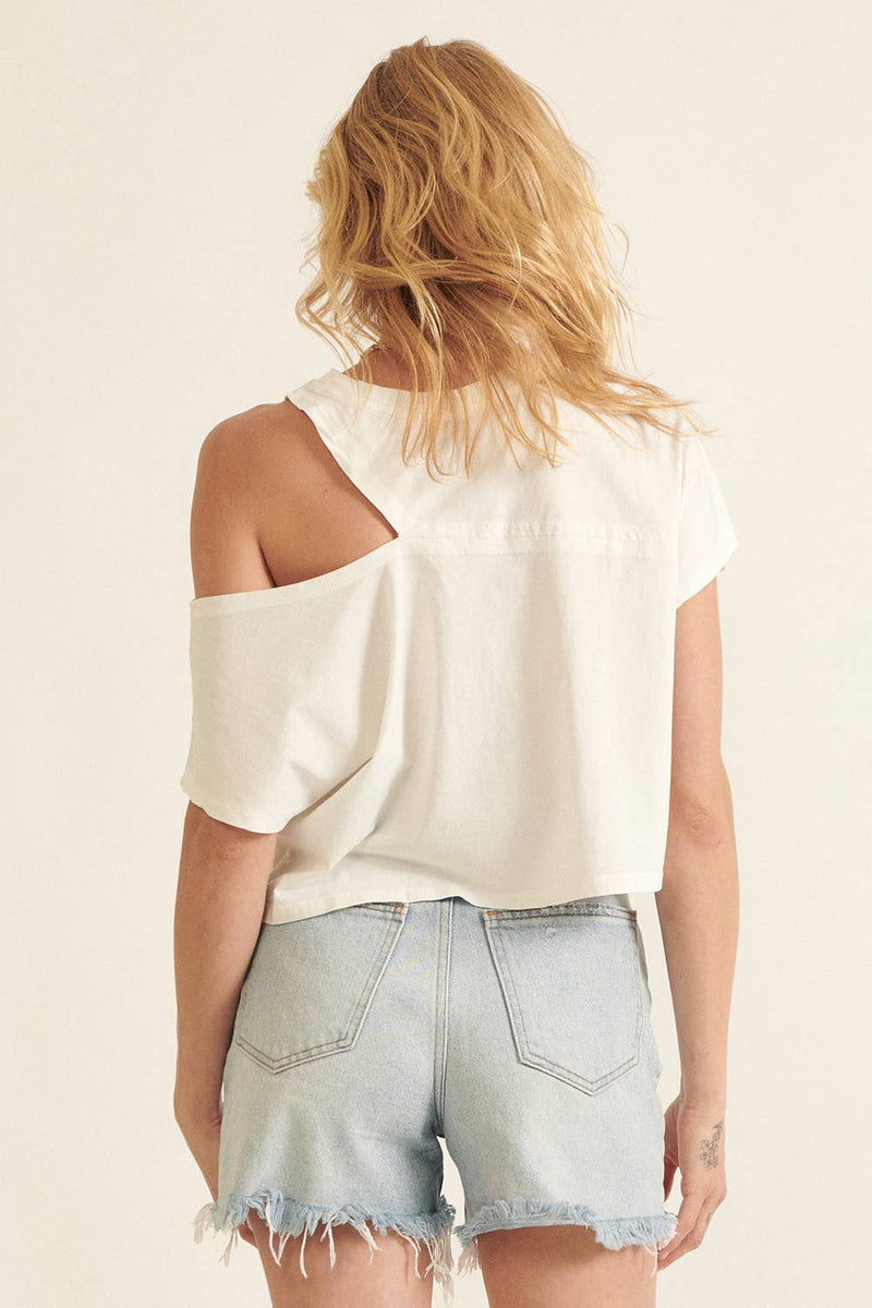 Asymmetric Cropped Shirt