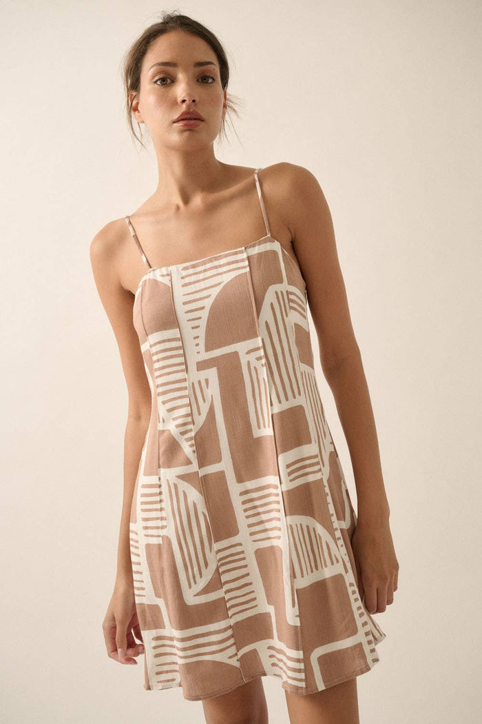 Abstract-Print Mini Dress
