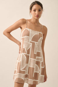 Abstract-Print Mini Dress