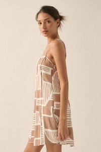 Abstract-Print Mini Dress