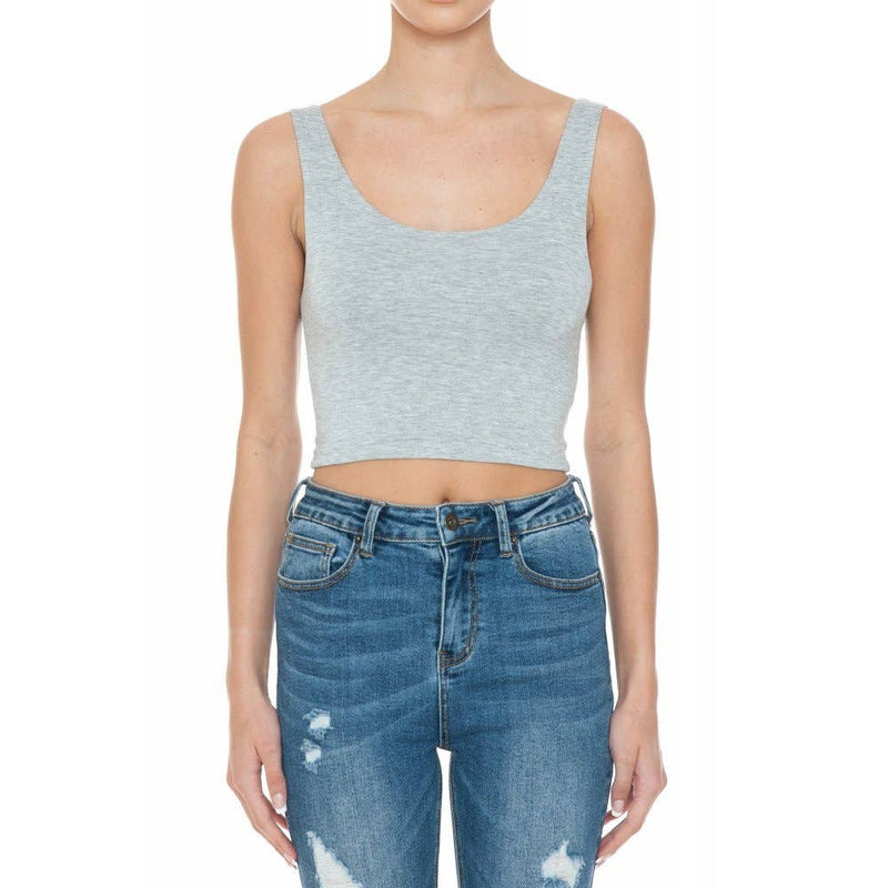 DOUBLE LAYER  TANK TOP:Heather Grey