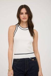 CONTRAST STRIPE SWEATER SHELL