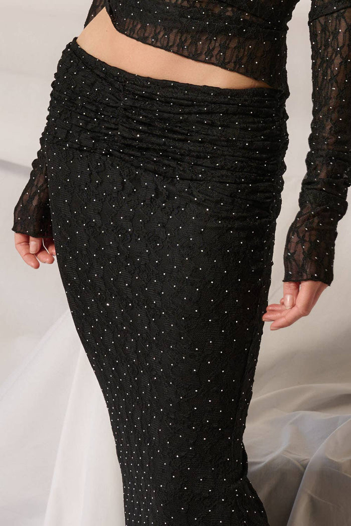 Ruched Mermaid Maxi Skirt
