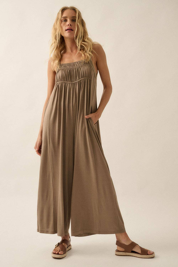Wide-Leg Cropped Jumpsuit