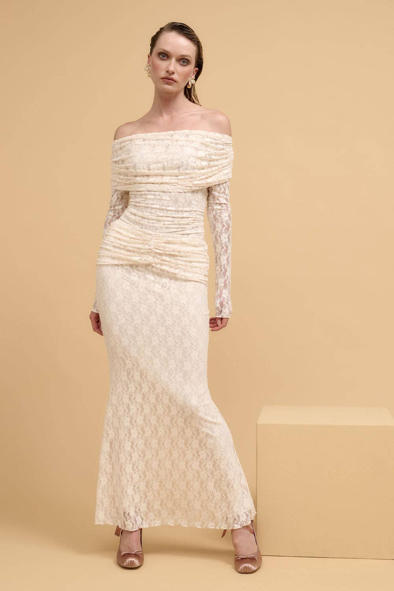 Ruched Mermaid Maxi Skirt
