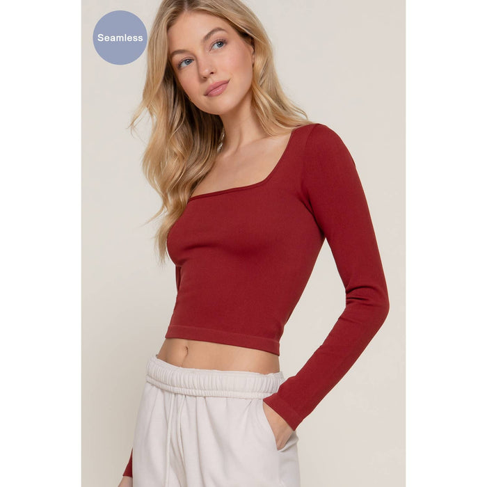 Ribbed Top: Wine