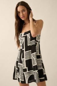 Abstract-Print Mini Dress