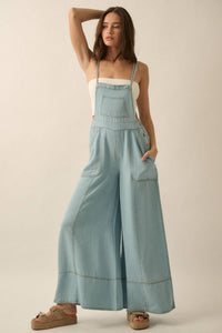 Denim Wide-Leg Overalls