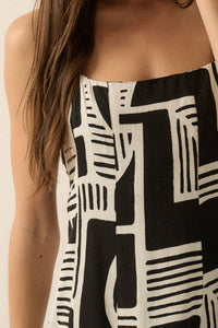 Abstract-Print Mini Dress