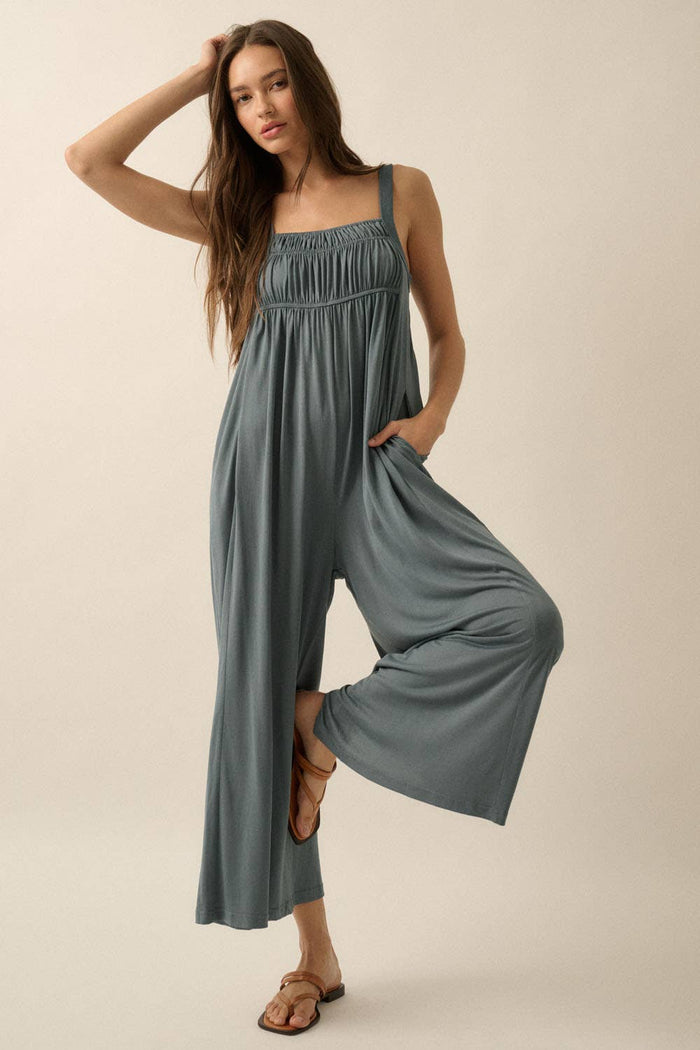 Wide-Leg Cropped Jumpsuit