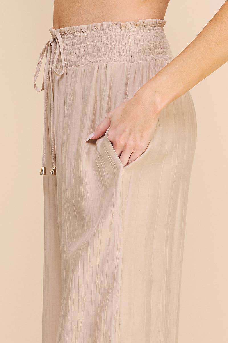 Bamboo Texture Flowy Pants