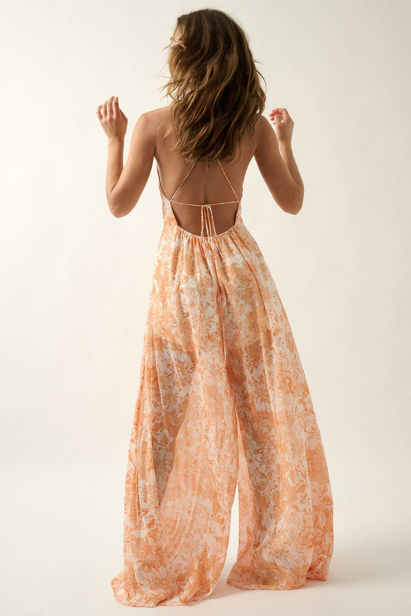 Floral Chiffon Jumpsuit