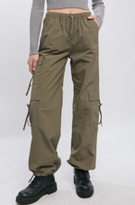 CARGO PARACHUTE PANTS WITH LATCH POCKET DETAIL
