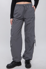 CARGO PARACHUTE PANTS WITH LATCH POCKET DETAIL