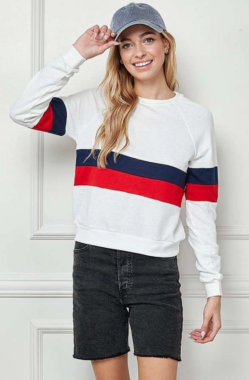 COLOR BLOCK FRENCH TERRY SWEATSHIRT