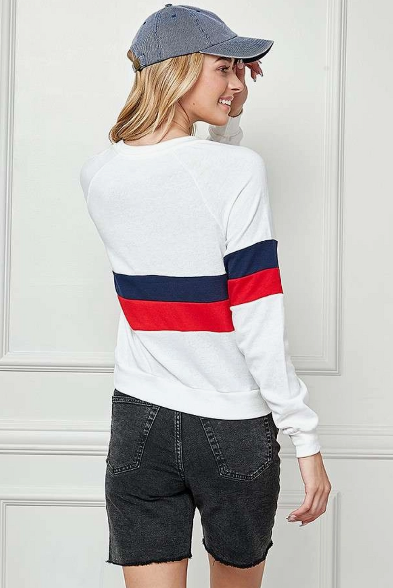 COLOR BLOCK FRENCH TERRY SWEATSHIRT