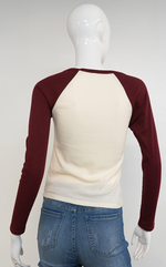 RIBBED RAGALAN LONG SLEEVE COLOR BLOCK TOP