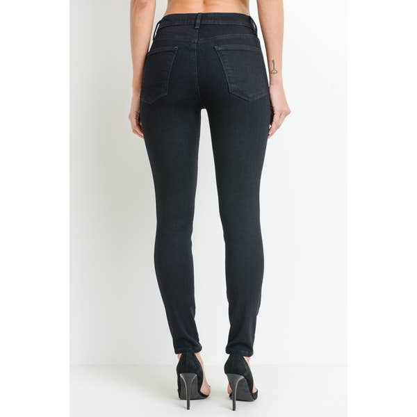 Essential Skinny Black Denim Back